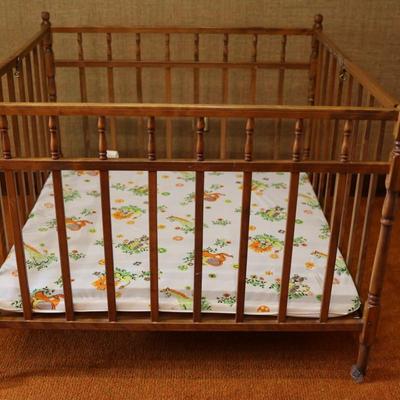 Vintage Wooden Folding Playpen