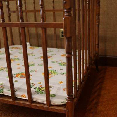 Vintage Wooden Folding Playpen