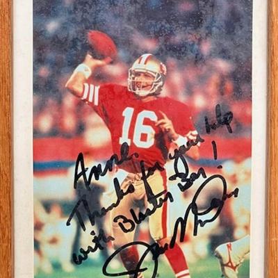 Joe Montana Autographed Football & Autographed Photo