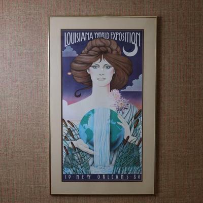 Signed & Numbered Hugh Ricks 1984 Louisiana World Exposition Framed Poster