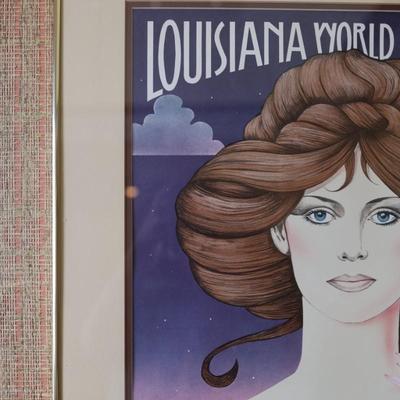 Signed & Numbered Hugh Ricks 1984 Louisiana World Exposition Framed Poster