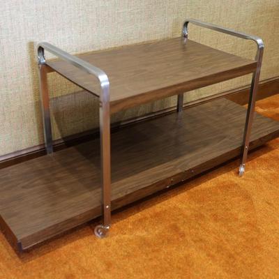 Mid Century Vintage Metal Rolling Cart