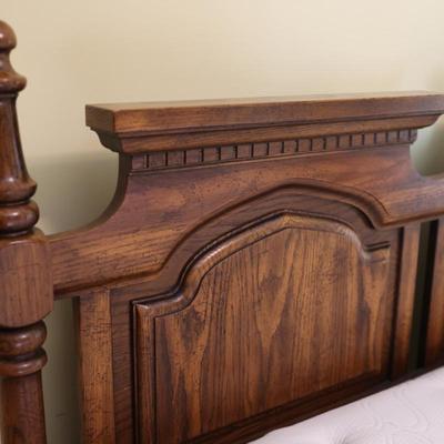 Wood Double Headboard with Beauty Rest Mattress