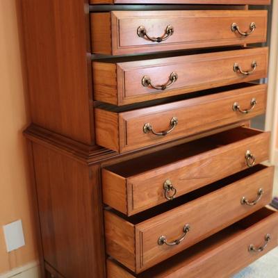 Vintage Davis Cabinet Co. Chippendale Style Solid High Chest