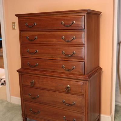 Vintage Davis Cabinet Co. Chippendale Style Solid High Chest