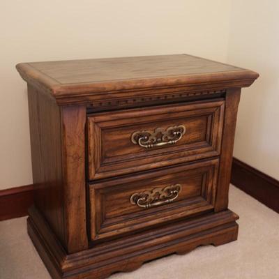 Solid Wood Two Drawer Nightstand
