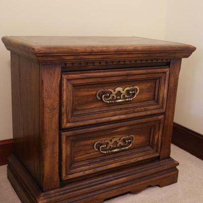 Solid Wood Two Drawer Nightstand