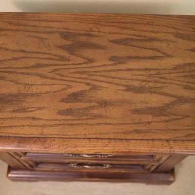 Solid Wood Two Drawer Nightstand