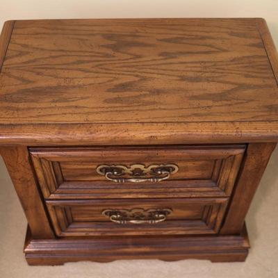 Solid Wood Two Drawer Nightstand