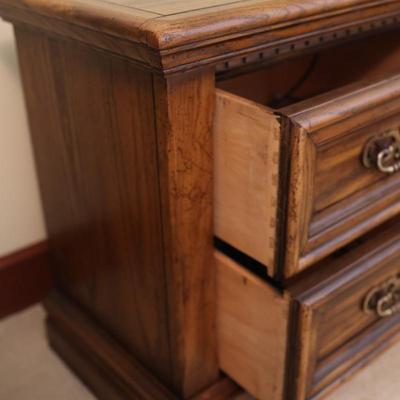 Solid Wood Two Drawer Nightstand