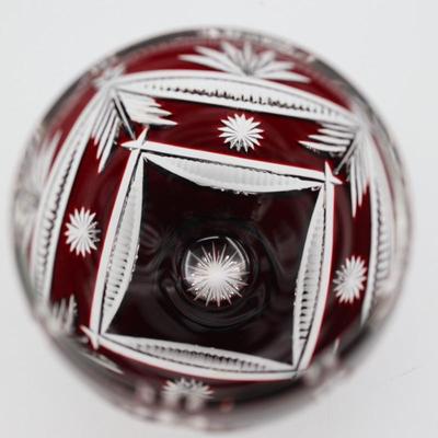 WATERFORD Red Cut to Clear Crystal Winter Wonderland Bowl