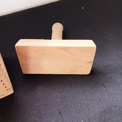 BUTTER MOLD, CAST CLOTHES IRONS AND 2 LETTER OPENERS