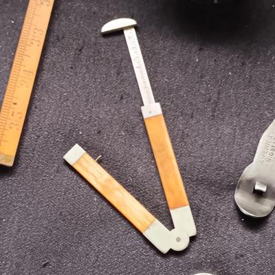 FOLDING MEASURE, KEYCHAIN, SLIDING RULER, BOTTLE OPENER & TABLE LIGHTER