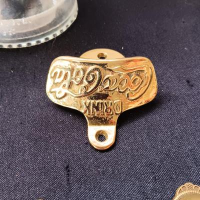 INSULATOR, TABLE LIGHTER, WALL MOUNT COCA-COLA BOTTLE OPENER AND LETTER OPENERS