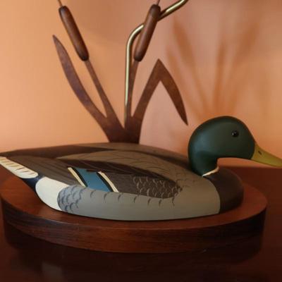 Wood Mallard Decoy Table Lamp