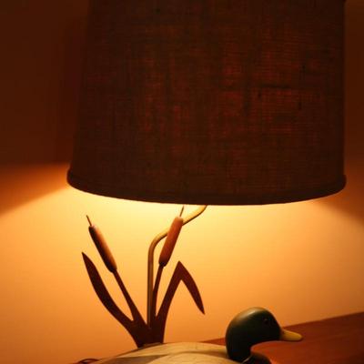 Wood Mallard Decoy Table Lamp