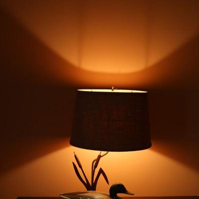 Wood Mallard Decoy Table Lamp