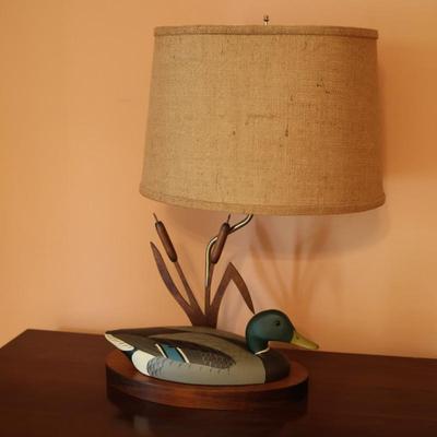 Wood Mallard Decoy Table Lamp
