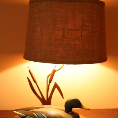 Wood Mallard Decoy Table Lamp