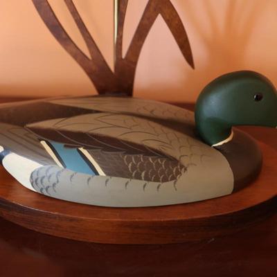 Wood Mallard Decoy Table Lamp