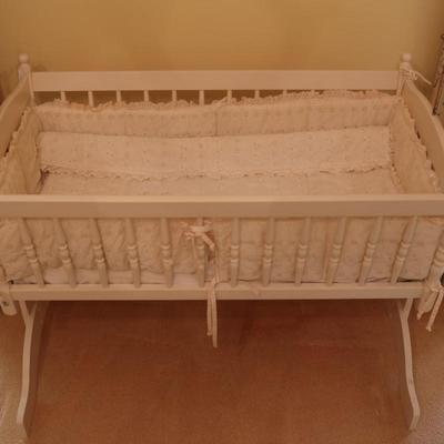 Vintage Wood Swinging Cradle