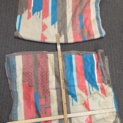 2 Southwest-style Native American Indian Prints Polyester Mix Blankets