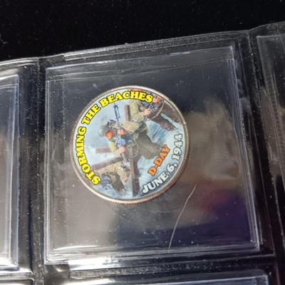 12 WORLD WAR II COLORIZED KENNEDY HALF DOLLARS