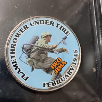 12 WORLD WAR II COLORIZED KENNEDY HALF DOLLARS