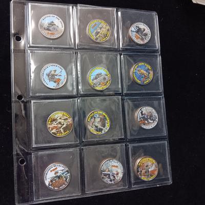 12 WORLD WAR II COLORIZED KENNEDY HALF DOLLARS