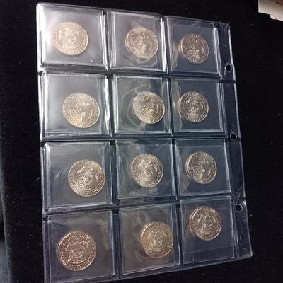12 WORLD WAR II COLORIZED KENNEDY HALF DOLLARS