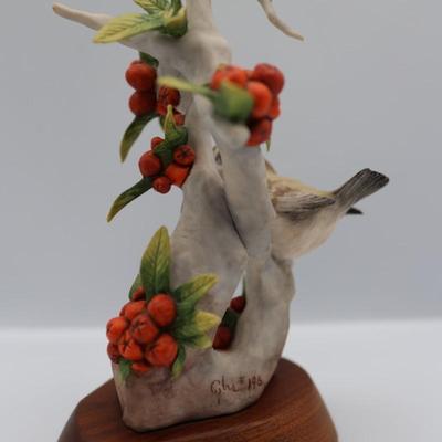 CYBIS Kinglets on Pyracantha Porcelain Figurine