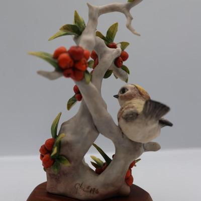 CYBIS Kinglets on Pyracantha Porcelain Figurine