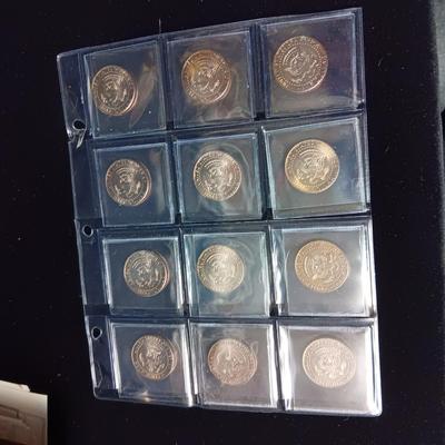 12 WORLD WAR II COLORIZED KENNEDY HALF DOLLARS