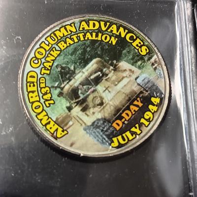 12 WORLD WAR II COLORIZED KENNEDY HALF DOLLARS