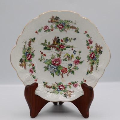Two Small Crown Staffordshire 'Pagoda' Bone China Dishes (2)
