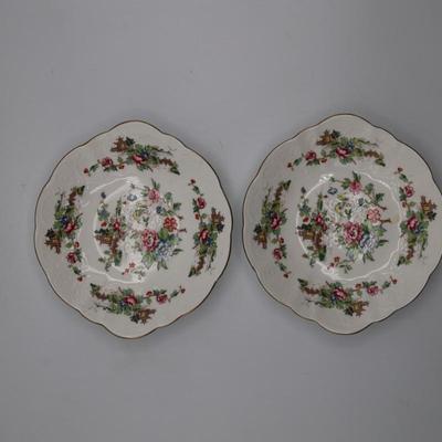 Two Small Crown Staffordshire 'Pagoda' Bone China Dishes (2)