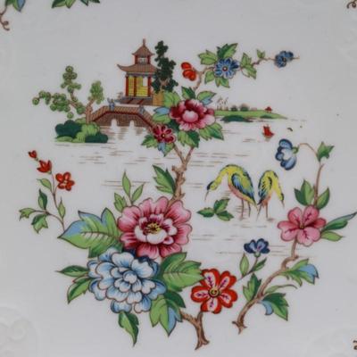 Two Small Crown Staffordshire 'Pagoda' Bone China Dishes (2)