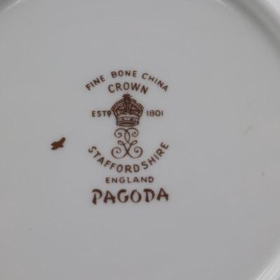Two Small Crown Staffordshire 'Pagoda' Bone China Dishes (2)