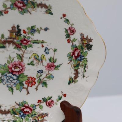Two Small Crown Staffordshire 'Pagoda' Bone China Dishes (2)
