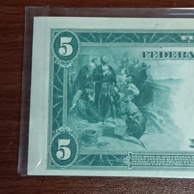SERIES OF 1914 $5 BLUE SEAL FEDERAL RESERVE NOTE