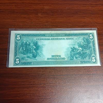 SERIES OF 1914 $5 BLUE SEAL FEDERAL RESERVE NOTE