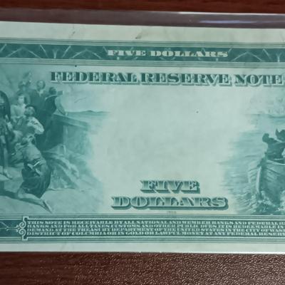 SERIES OF 1914 $5 BLUE SEAL FEDERAL RESERVE NOTE