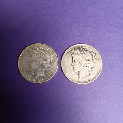 1926 & 1927 PEACE SILVER DOLLARS