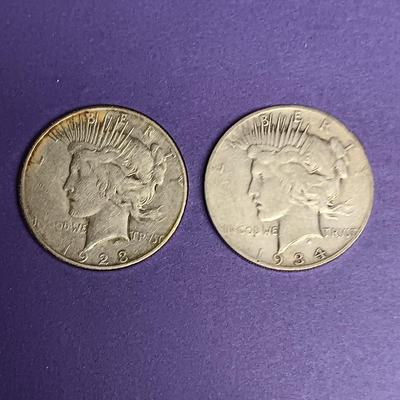 1923 & 1934 PEACE SILVER DOLLARS