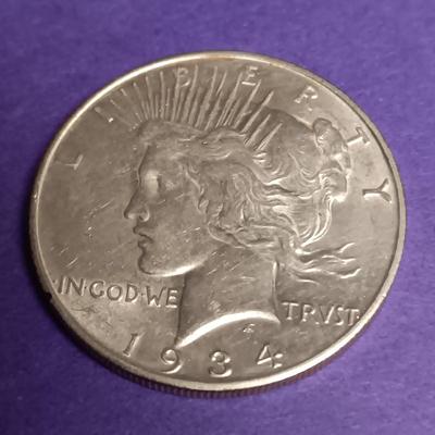 1934 PEACE SILVER DOLLAR