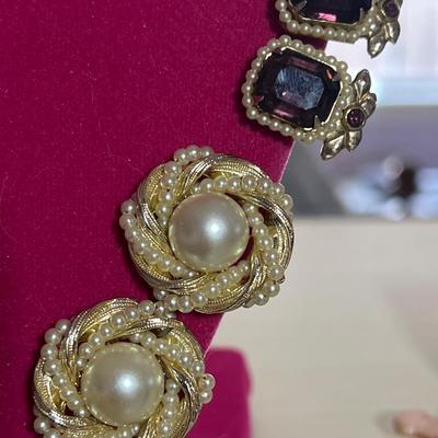 Golden toned clip on earrings