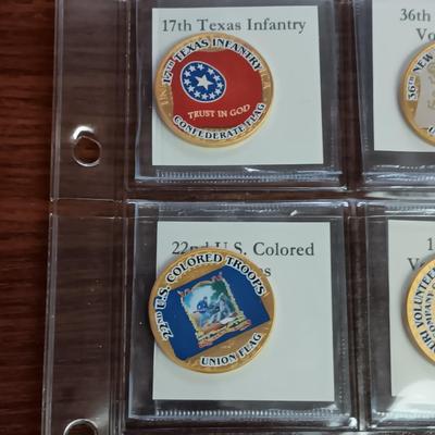 BATTLE FLAGS OF THE CIVIL WAR COLORIZED KENNEDY HALF DOLLARS