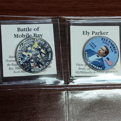 BATTLE FLAGS OF THE CIVIL WAR COLORIZED KENNEDY HALF DOLLARS