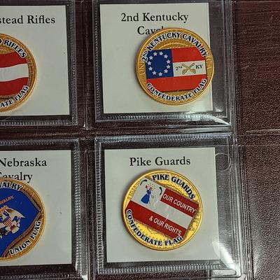 BATTLE FLAGS OF THE CIVIL WAR COLORIZED KENNEDY HALF DOLLARS