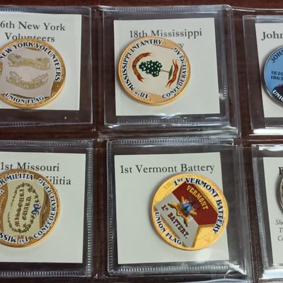 BATTLE FLAGS OF THE CIVIL WAR COLORIZED KENNEDY HALF DOLLARS